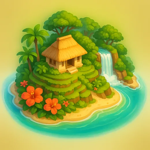 Bali jungle villa resort diorama