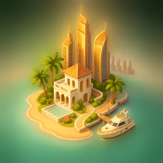Dubai luxury resort diorama