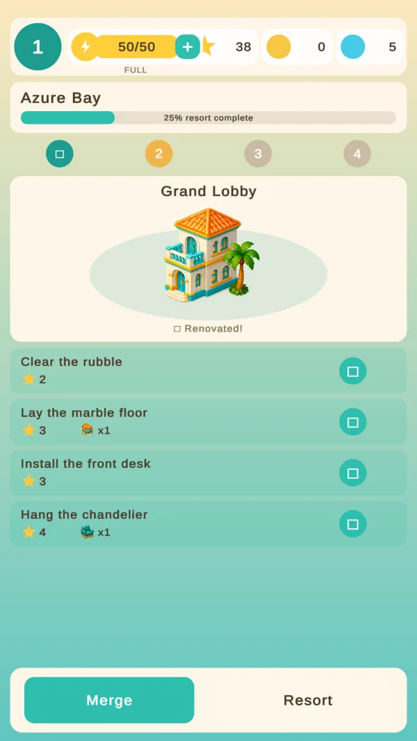 LuxeLife resort build-up — Grand Lobby